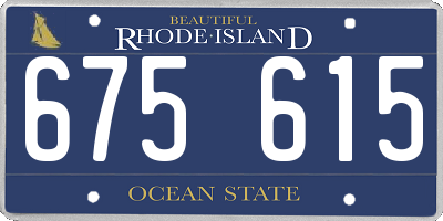RI license plate 675615
