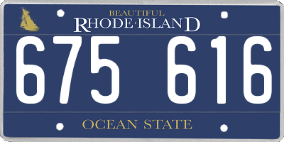 RI license plate 675616