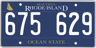 RI license plate 675629