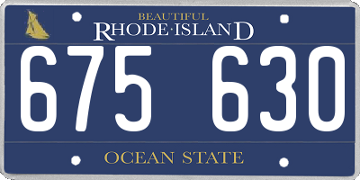 RI license plate 675630