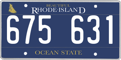 RI license plate 675631