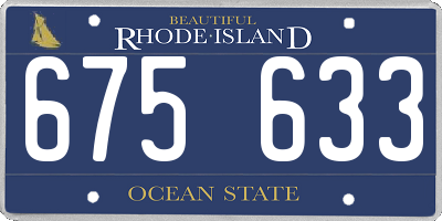 RI license plate 675633