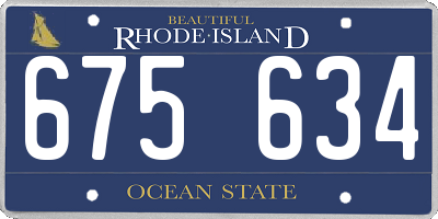 RI license plate 675634