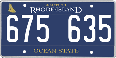RI license plate 675635