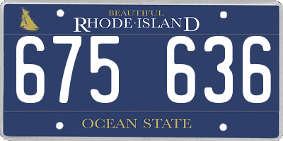 RI license plate 675636