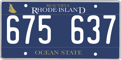 RI license plate 675637