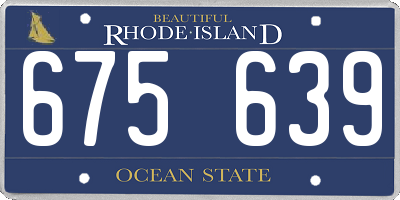 RI license plate 675639