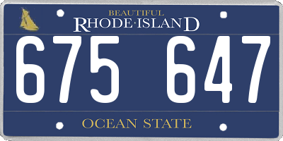 RI license plate 675647