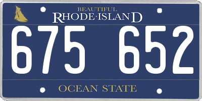 RI license plate 675652