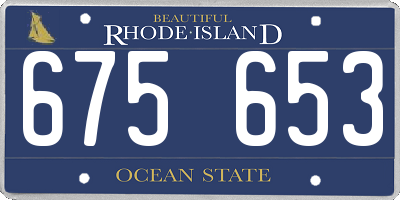 RI license plate 675653