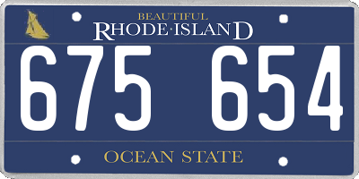 RI license plate 675654