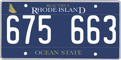 RI license plate 675663
