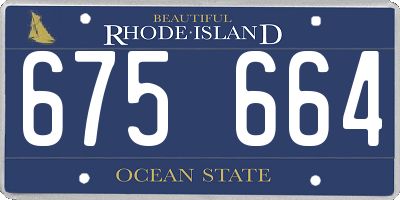 RI license plate 675664