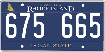 RI license plate 675665