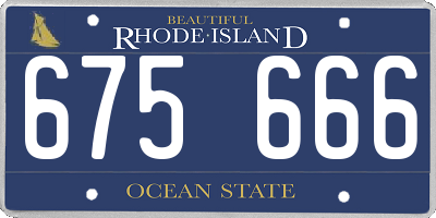 RI license plate 675666