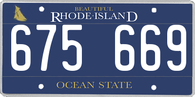 RI license plate 675669