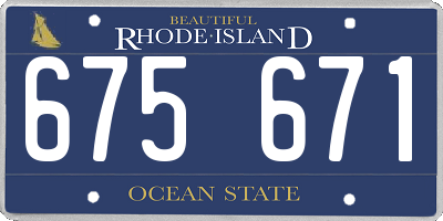 RI license plate 675671