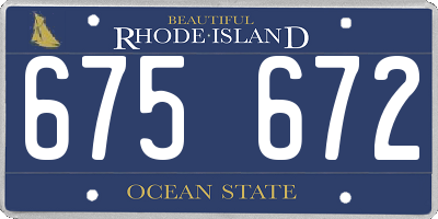 RI license plate 675672