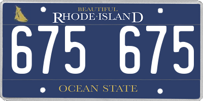 RI license plate 675675