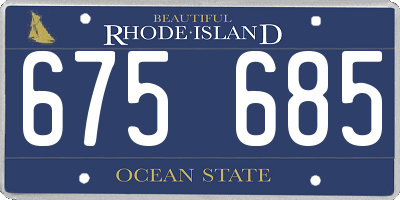 RI license plate 675685