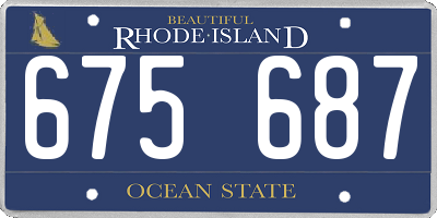 RI license plate 675687