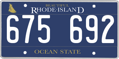 RI license plate 675692