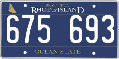 RI license plate 675693