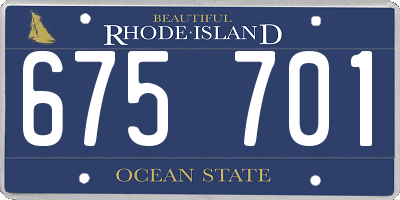 RI license plate 675701
