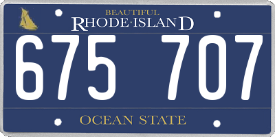 RI license plate 675707