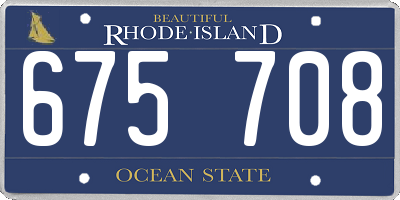 RI license plate 675708