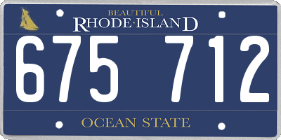 RI license plate 675712