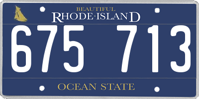 RI license plate 675713