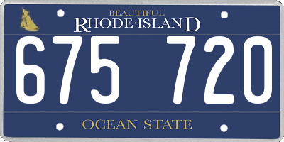 RI license plate 675720