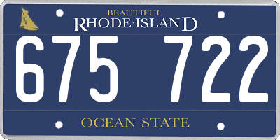 RI license plate 675722
