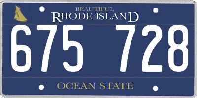 RI license plate 675728