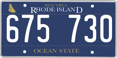 RI license plate 675730