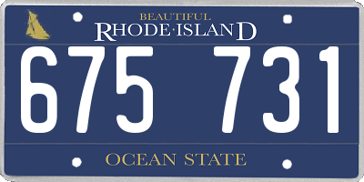 RI license plate 675731