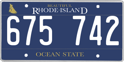 RI license plate 675742