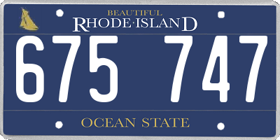 RI license plate 675747