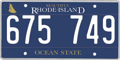 RI license plate 675749