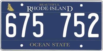 RI license plate 675752