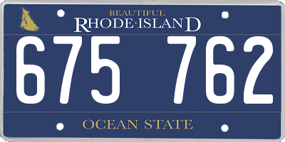 RI license plate 675762