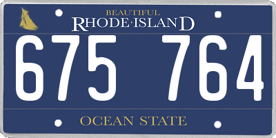 RI license plate 675764