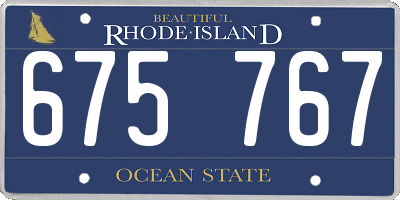 RI license plate 675767