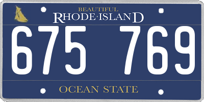 RI license plate 675769