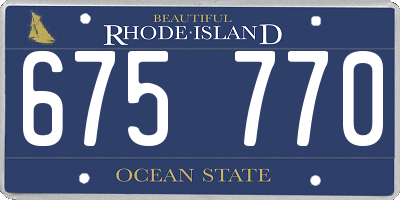 RI license plate 675770