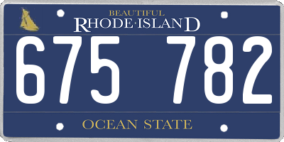 RI license plate 675782