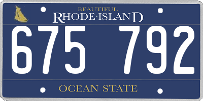 RI license plate 675792