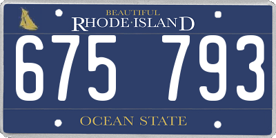 RI license plate 675793