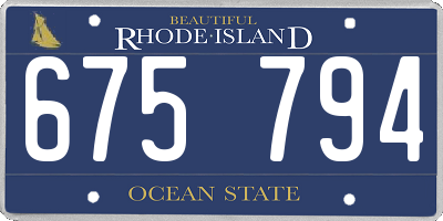 RI license plate 675794
